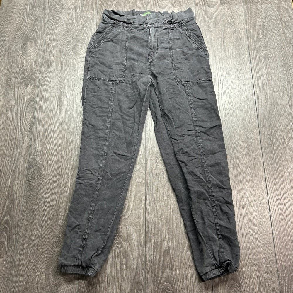 Anthropologie Gray Paperbag Waist Utility Jogger Pants Size 0 High Rise Tapered